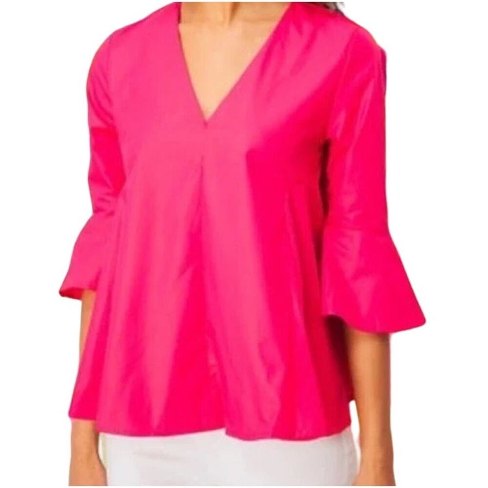 Pomander‎ Place Tuckernuck Women's Pink Poplin Addie Blouse Size XS